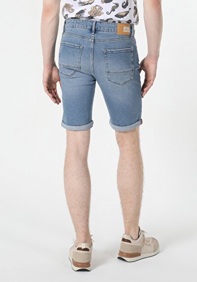 Image de Short Bleu Straight Fit Homme