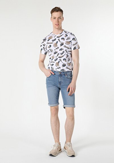 Afficher les détails de Short Bleu Straight Fit Homme