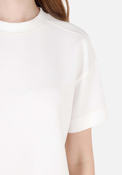 Image de T-shirt À Manches Courtes Blanc Regular Fit Droit Femme