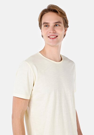Image de T-shirt À Manches Courtes Jaune Regular Fit Homme