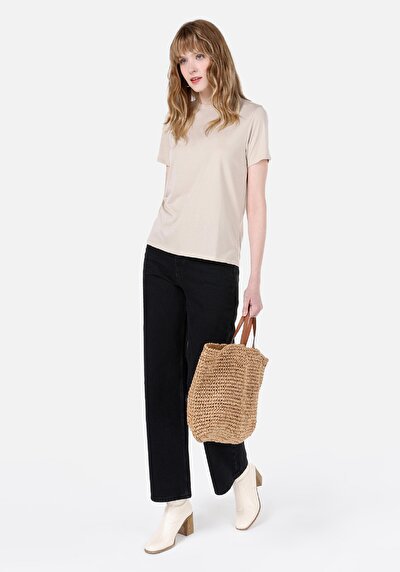 Image de T-shirt À Manches Courtes Marron Regular Fit Femme