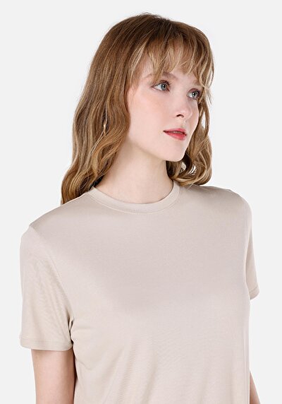 Image de T-shirt À Manches Courtes Marron Regular Fit Femme