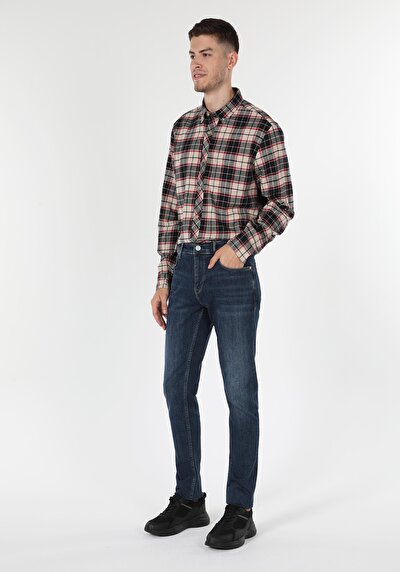 Image de 041 Danny Pantalon Bleu Foncé Slim Leg En Slim Fit Homme