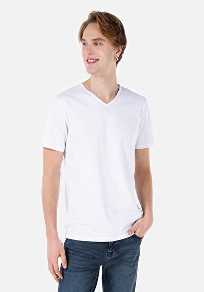 Image de T-shirt À Manches Courtes Blanc Regular Fit Homme