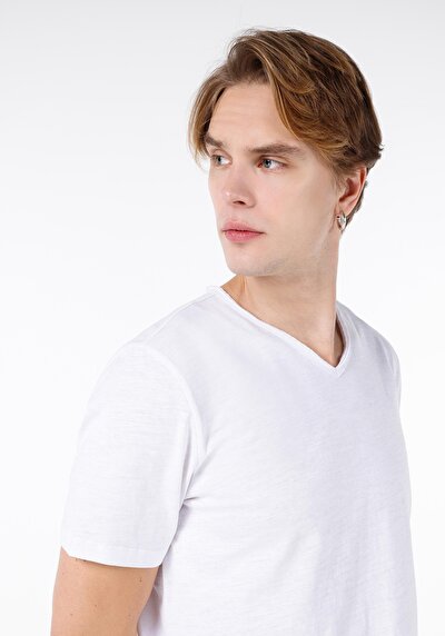Image de T-shirt À Manches Courtes Blanc Regular Fit Homme