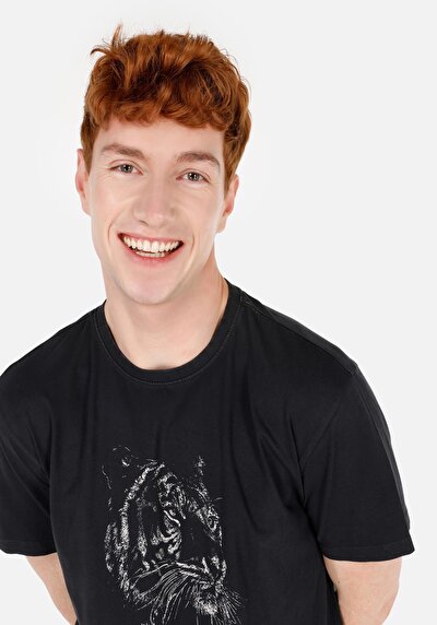 Image de T-shirt À Manches Courtes Anthracite Regular Fit Homme