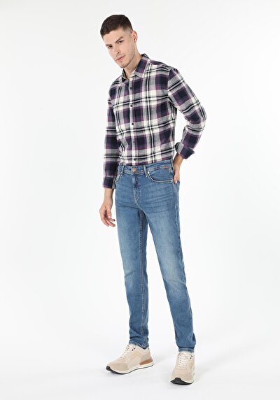 Image de Chemise À Manches Longues Violet Slim Fit   Homme