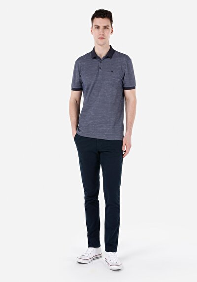 Image de Pantalon Straight Leg Medium Rise En Gabardine Slim Fit Homme