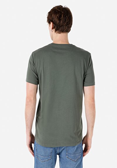 Image de T-shirt À Manches Courtes Kaki Regular Fit Homme