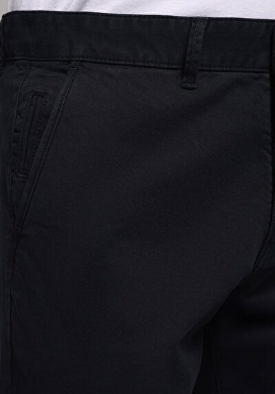Image de Pantalon Marine Straight Leg Medium Rise En Gabardine Slim Fit Homme