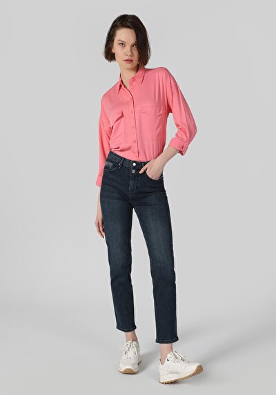 Image de 703 Carla Pantalon Bleu   En  Slim Fit Femme