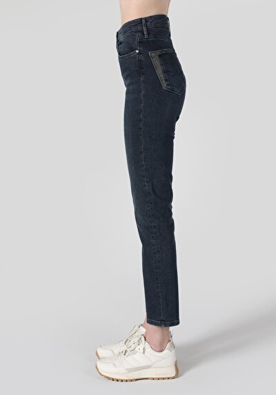 Image de 703 Carla Pantalon Bleu En Slim Fit Femme