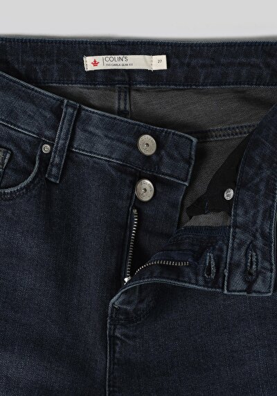 Afficher les détails de 703 Carla Pantalon Bleu   En  Slim Fit Femme