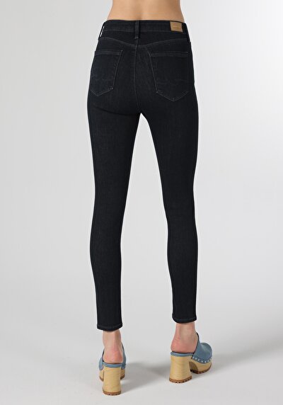 Afficher les détails de 759 Lara Pantalon Bleu   En  Skinny Fit Femme