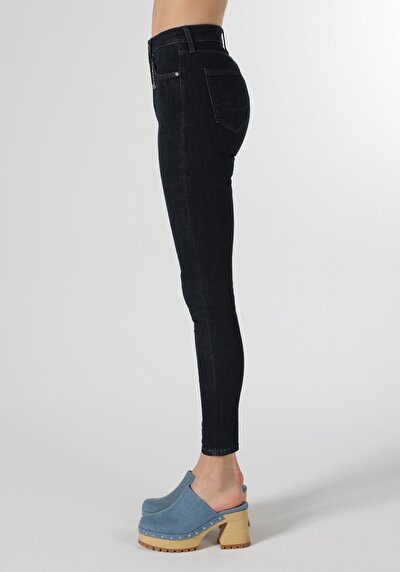 Afficher les détails de 759 Lara Pantalon Bleu   En  Skinny Fit Femme
