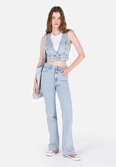 Image de 791 Monica Pantalon Bleu   En  Regular Fit Femme