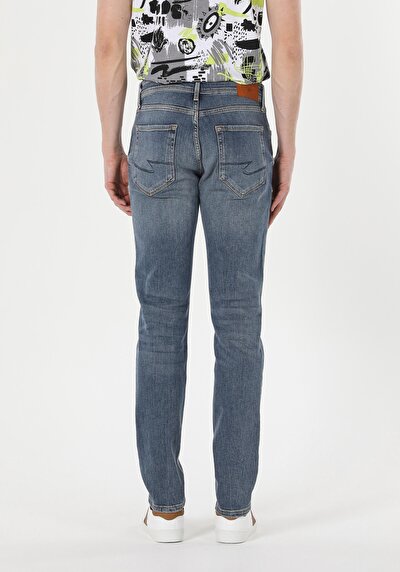 Image de 044 Karl Pantalon Bleu Straight Leg En Straight Fit Homme