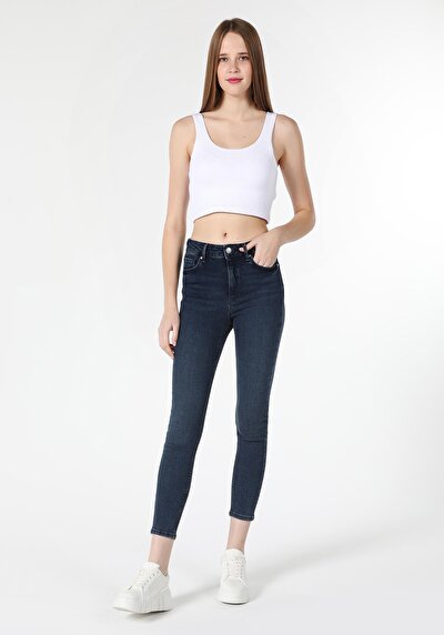 Image de 759 Lara Pantalon Bleu Skinny  Leg  En  Skinny Fit Femme