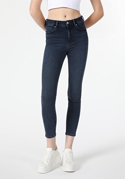 Image de 759 Lara Pantalon Bleu Skinny Leg En Skinny Fit Femme
