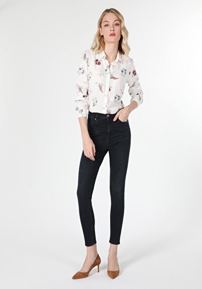 Image de 760 Diana Pantalon Bleu Foncé En Skinny Fit Femme