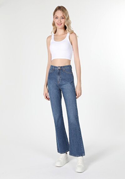 Image de 791 Monica Pantalon Bleu En Regular Fit Femme