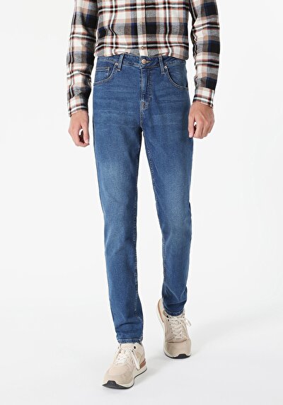 Afficher les détails de 067 Jack Pantalon Bleu Foncé Tapered Leg  En  Regular Fit Homme
