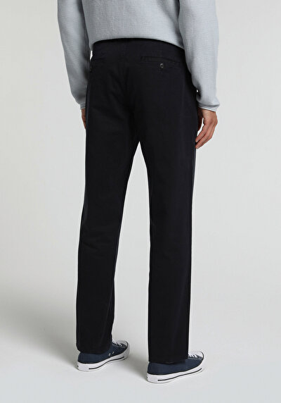 Image de Pantalon Marine Straight Leg Medium Rise En Chino Regular Fit Homme