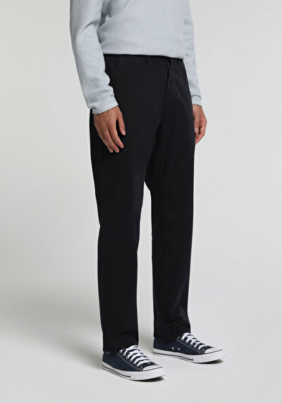 Image de Pantalon Marine Straight Leg Medium Rise En Chino Regular Fit Homme