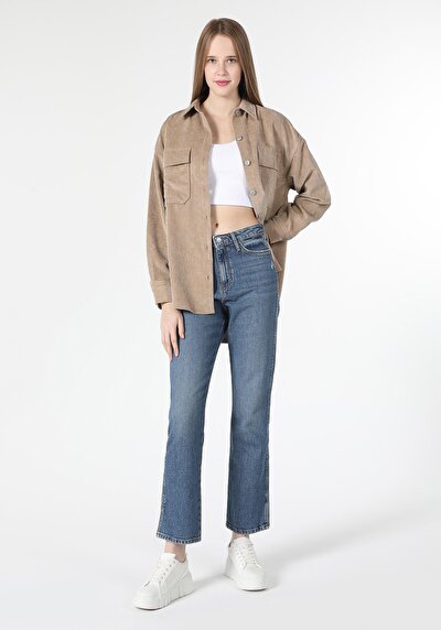 Image de 792 Mila Pantalon Marron En Regular Fit Femme