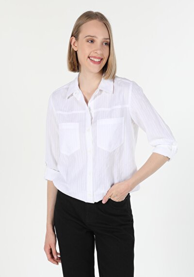 Image de Chemise À Manches Longues Blanc Femme
