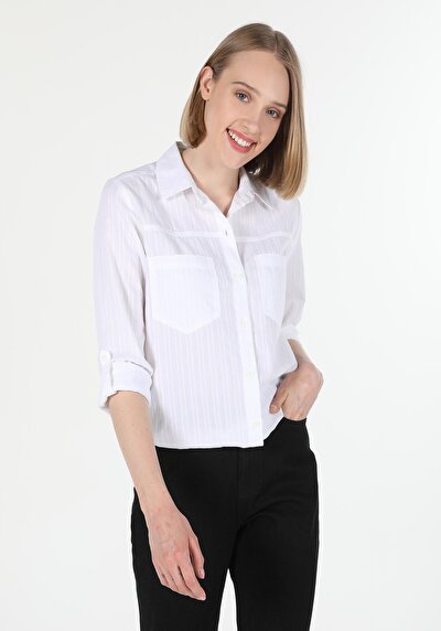 Image de Chemise À Manches Longues Blanc Femme