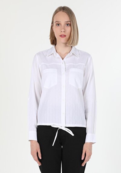 Image de Chemise À Manches Longues Blanc    Femme