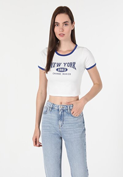 Image de T-shirt À Manches Courtes Blanc Femme