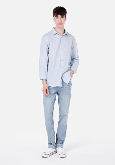 Image de 044 Karl Pantalon Bleu En Straight Fit Homme