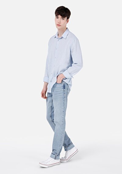 Image de 044 Karl Pantalon Bleu En Straight Fit Homme
