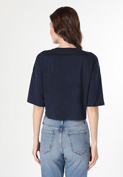 Image de T-shirt À Manches Courtes Marine Femme