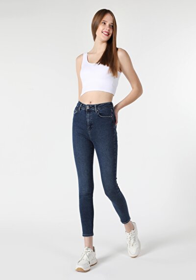 Image de 760 Diana Pantalon Bleu   En  Skinny Fit Femme