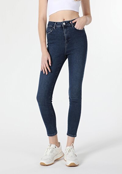Image de 760 Diana Pantalon Bleu En Skinny Fit Femme