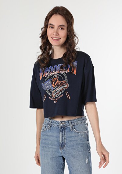 Image de T-shirt À Manches Courtes Marine   Femme
