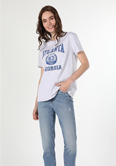 Image de T-shirt À Manches Courtes Gris   Femme