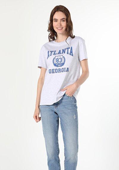 Image de T-shirt À Manches Courtes Gris Femme