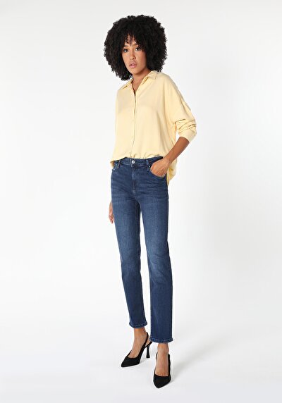 Image de 703 Carla Pantalon Denim   En  Slim Fit Femme