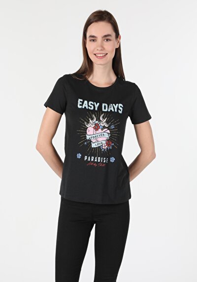 Afficher les détails de T-shirt À Manches Courtes Anthracite   Femme