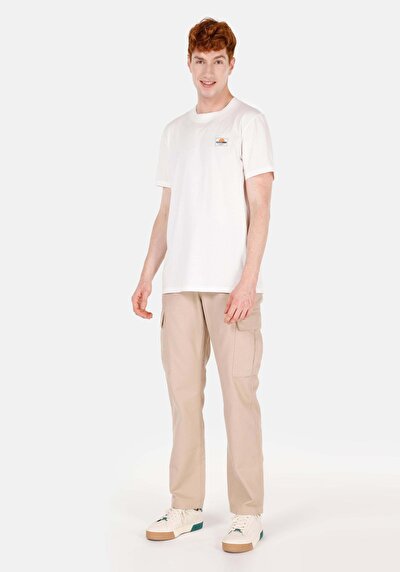 Afficher les détails de Pantalon Beige Düz Paça Medium Rise En Sergé Comfort Fit Homme