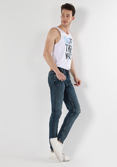 Image de 041 Danny Pantalon Bleu   En  Slim Fit Homme