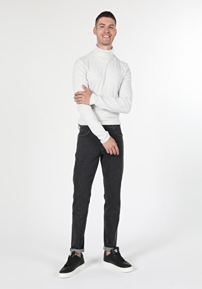 Image de T-shirt À Manches Longues Vert Foncé Slim Fit Homme