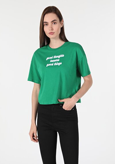 Image de T-shirt À Manches Courtes Vert   Femme