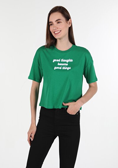 Image de T-shirt À Manches Courtes Vert   Femme