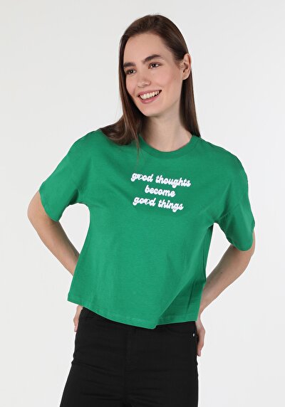 Image de T-shirt À Manches Courtes Vert   Femme