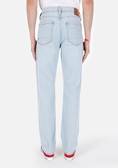 Image de 045 David Pantalon Bleu Straight Leg Medium Rise En Jean Regular Fit Homme